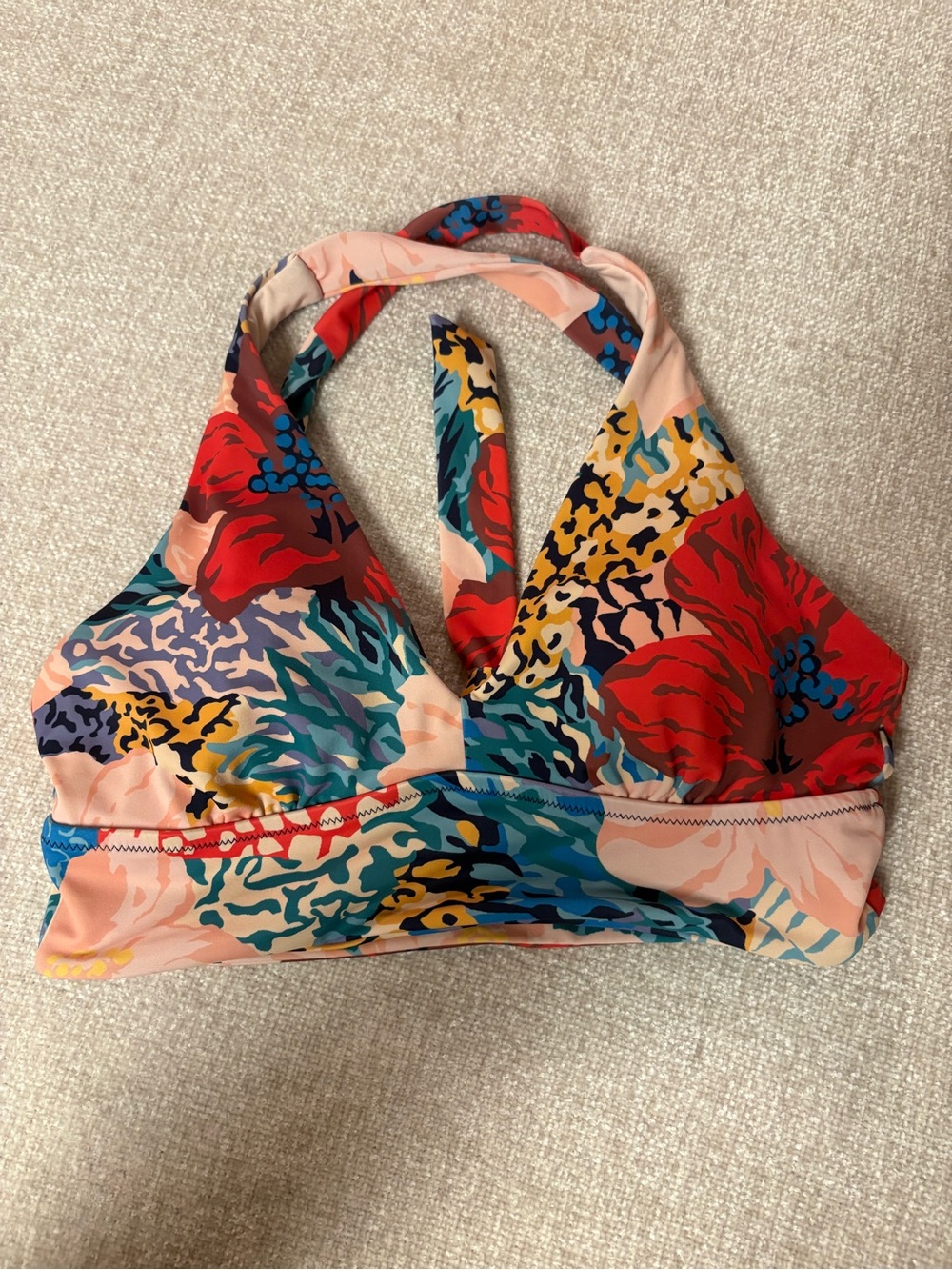 Athleta Floral Multi-Color Halter Swim Top - Women Size S